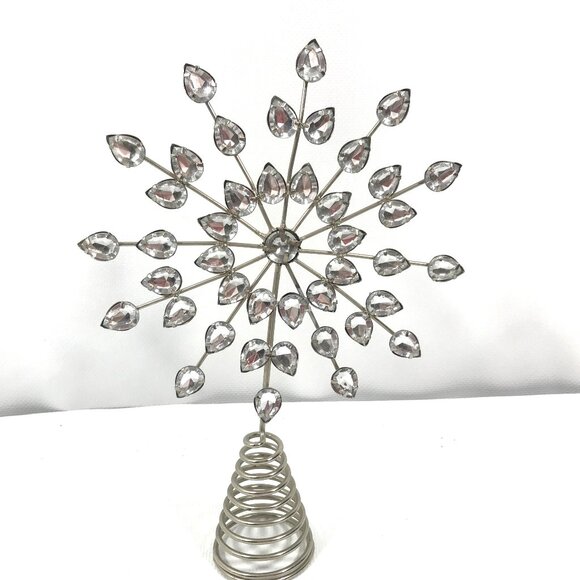 Silver Rhinestone Christmas Tree Topper - Picture 1 of 4